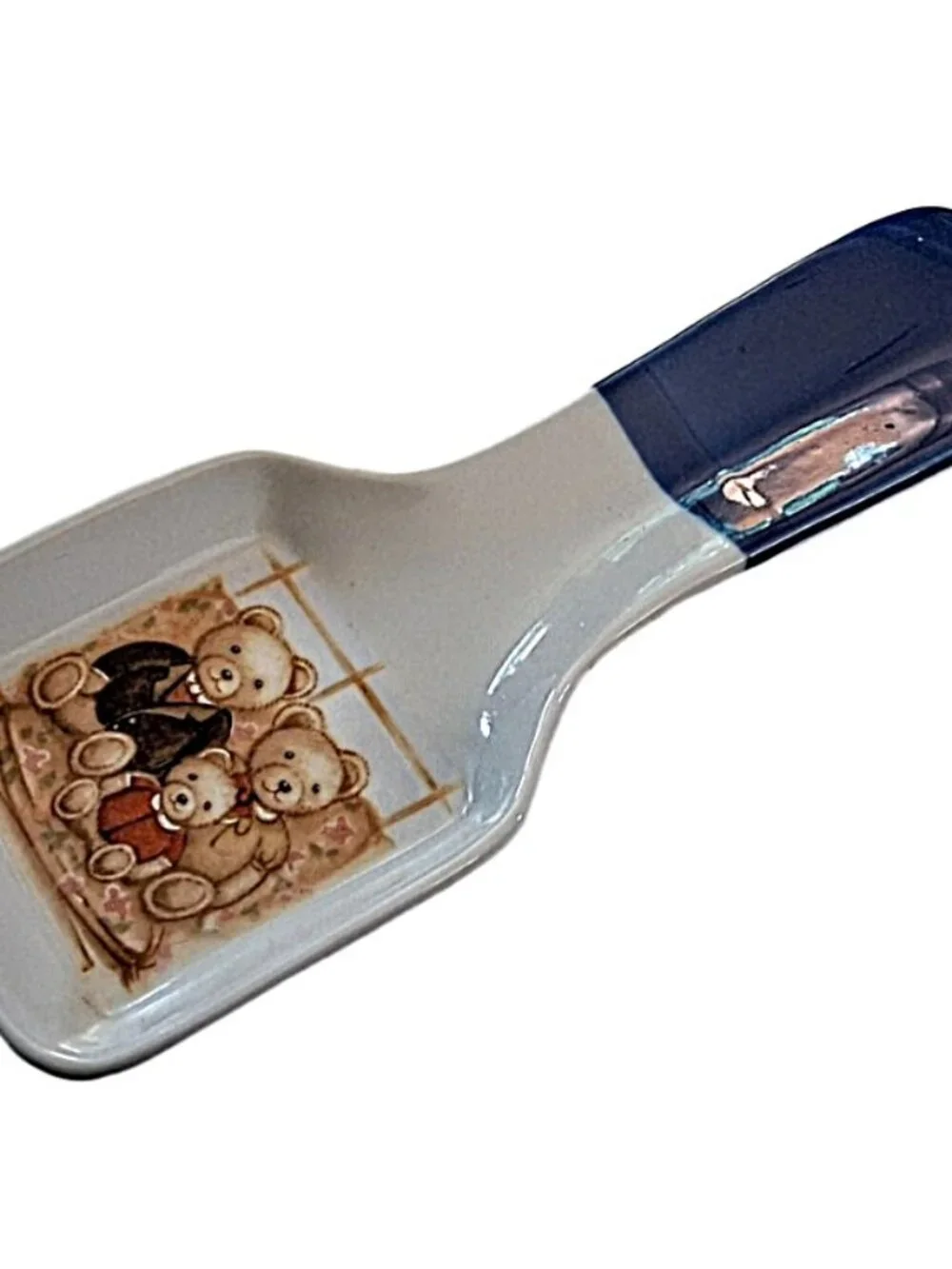 Vintage Otagiri Ceramic Teddy Bear Family Spoon Rest Japan